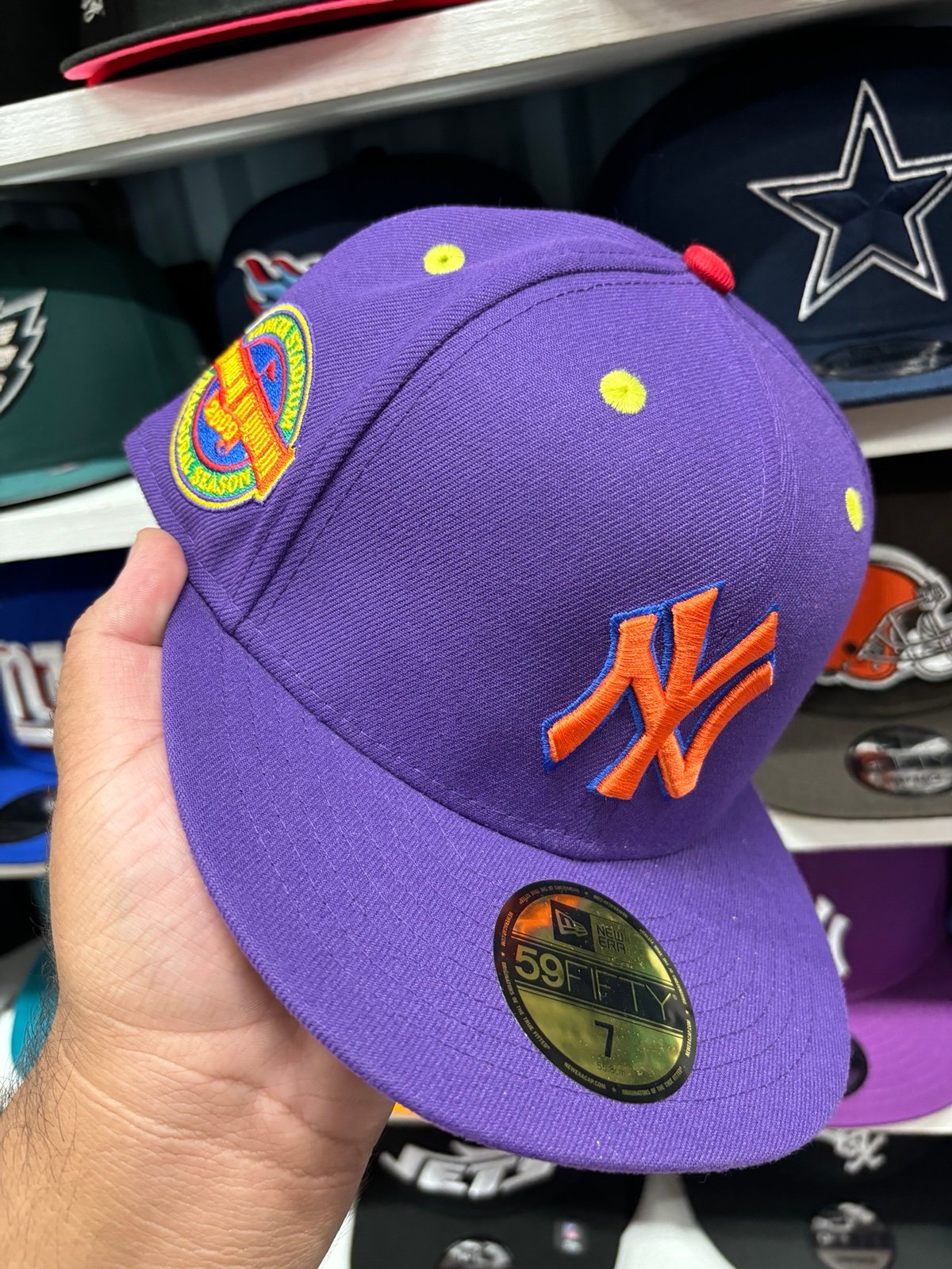 Size 7 New York Yankees 2009 Season Purple New Era 59Fifty Fitted Hat