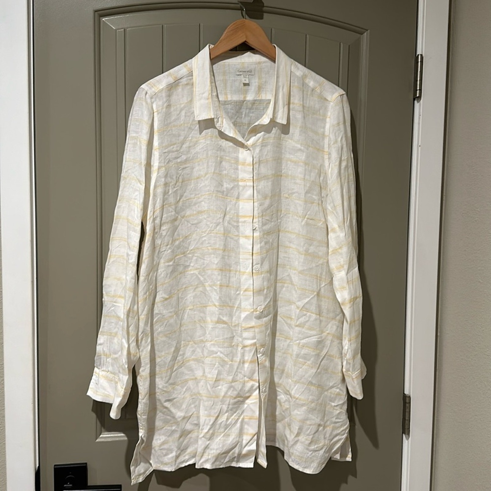GARNET HILL Linen Blouse Sz XL