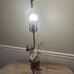 L F Moreau Boy with Fishing Pole - Fisherman Heavy Figural Spelter Lamp - Nice