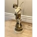 L F Moreau Boy with Fishing Pole - Fisherman Heavy Figural Spelter Lamp - Nice