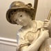L F Moreau Boy with Fishing Pole - Fisherman Heavy Figural Spelter Lamp - Nice
