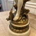 L F Moreau Boy with Fishing Pole - Fisherman Heavy Figural Spelter Lamp - Nice