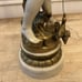 L F Moreau Boy with Fishing Pole - Fisherman Heavy Figural Spelter Lamp - Nice