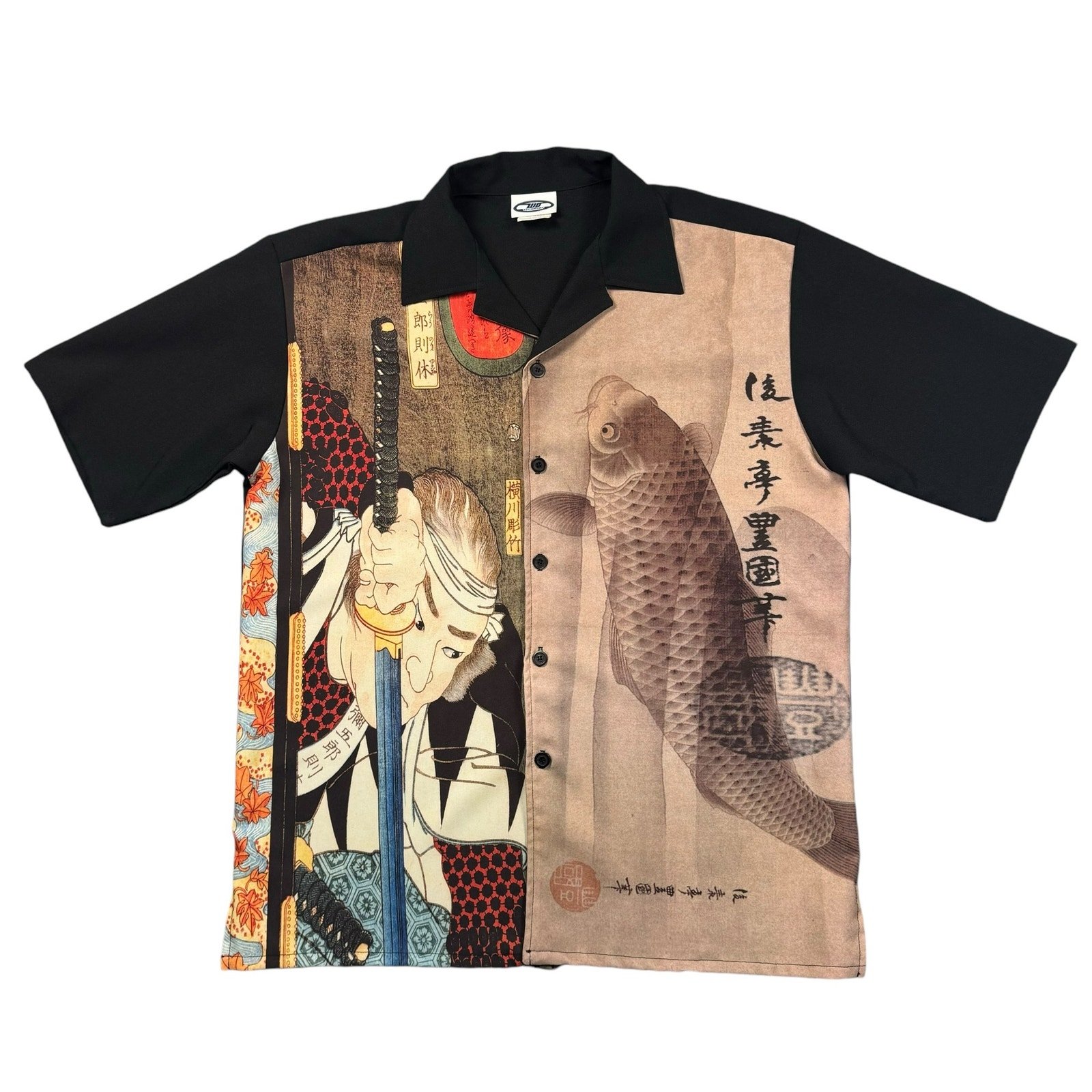 Vintage Japanese Shirt Men's Large Short Sleeve Casino Gambling Stretch All Over