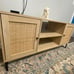 Mid-Century Modern Rattan Accent Media Console, Low Profile Console TV Stand