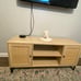 Mid-Century Modern Rattan Accent Media Console, Low Profile Console TV Stand
