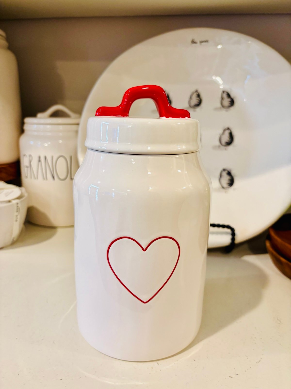 Rae Dunn Valentines Red Heart Canister (med)