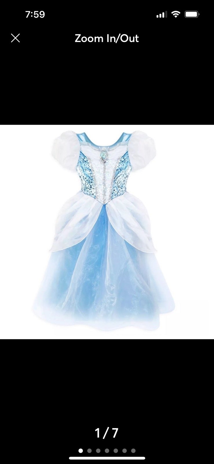 Disney Parks Cinderella Princess Dress Adaptive Costume 5/6