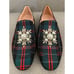 J. Crew Size 8.5 Jamie Tartan Plaid Pearl Red Green Embellished Loafer