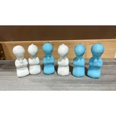 LOT 3 FENTON praying children Satin Glass -3 Sets White, Blue,