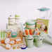 Miniature Kitchen Storage Container Set [Ivory x Green]