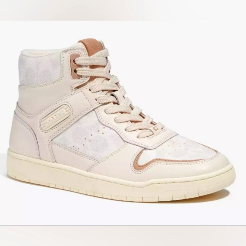 **RARE** COACH High Top Sneaker In Signature Canvas