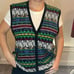 Vintage Koret Petites Mixed Print Acrylic Sweater Vest Button Down Size Medium