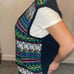 Vintage Koret Petites Mixed Print Acrylic Sweater Vest Button Down Size Medium