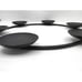 Vtg MCM Danish black Metal Set 3 Round Graduated sizes Circular Candle Holders