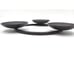 Vtg MCM Danish black Metal Set 3 Round Graduated sizes Circular Candle Holders