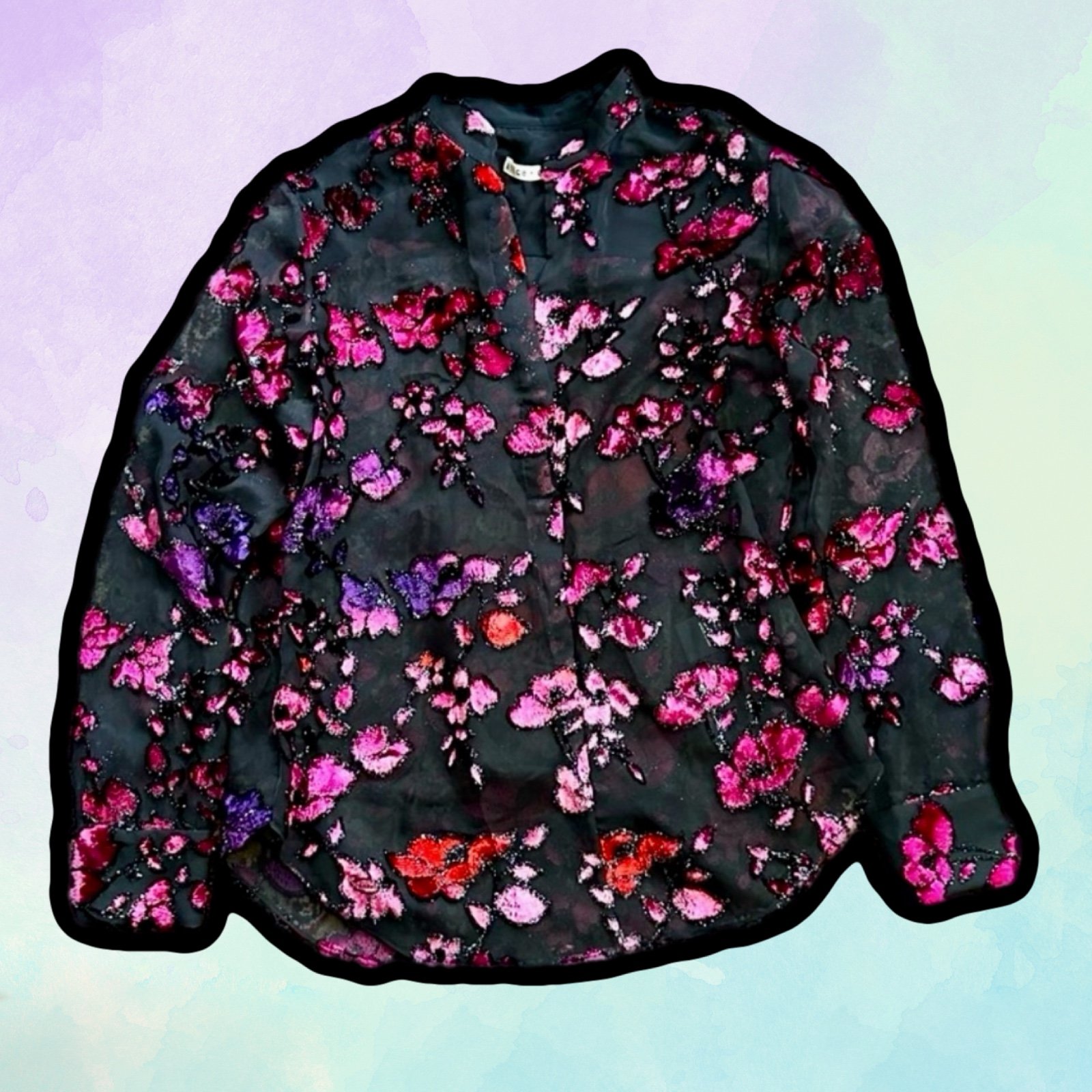 Lovely Alice + Olivia Silk velvet Rose top