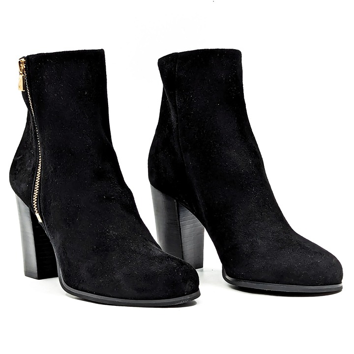 Michael Kors Women Frenchie Black Suede Dressy Office Ankle Zip Boots size 8.5