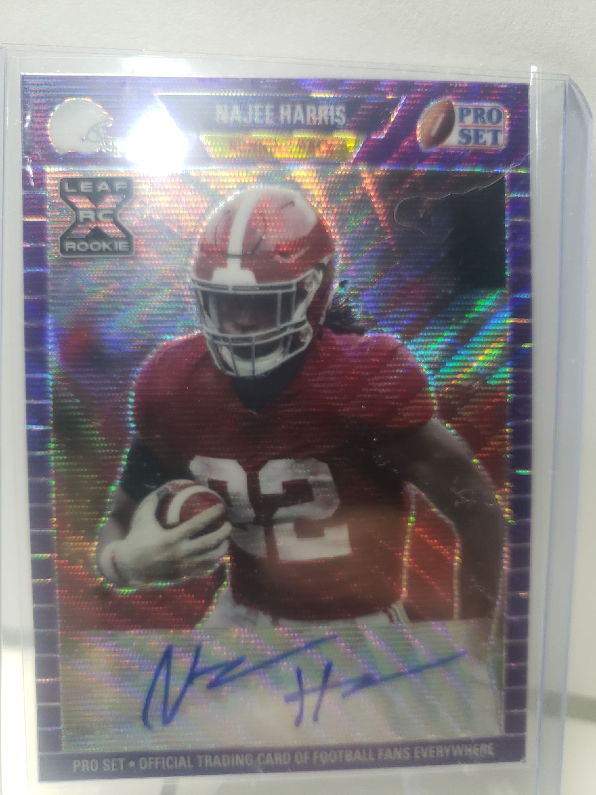 2021 LEAF PRO SET PURPLE WAVE PRIZM NAJEE HARRIS RC AUTO 16/35