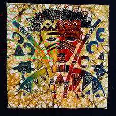 Vintage batik wax dye resist painting Indonesian original artisan warrior design