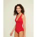 Andie Swim The Bali One Piece Swimsuit Long Torso Beach Cherry Red Sz Small Tall