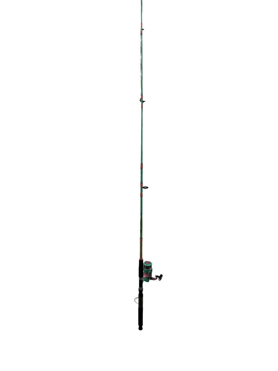 Sea Striker Green Pink Fishing Pole and Reel Combo