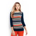 LANDS'END Ottoman Stripe Sweater Deep Sea Sweater