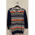 LANDS'END Ottoman Stripe Sweater Deep Sea Sweater