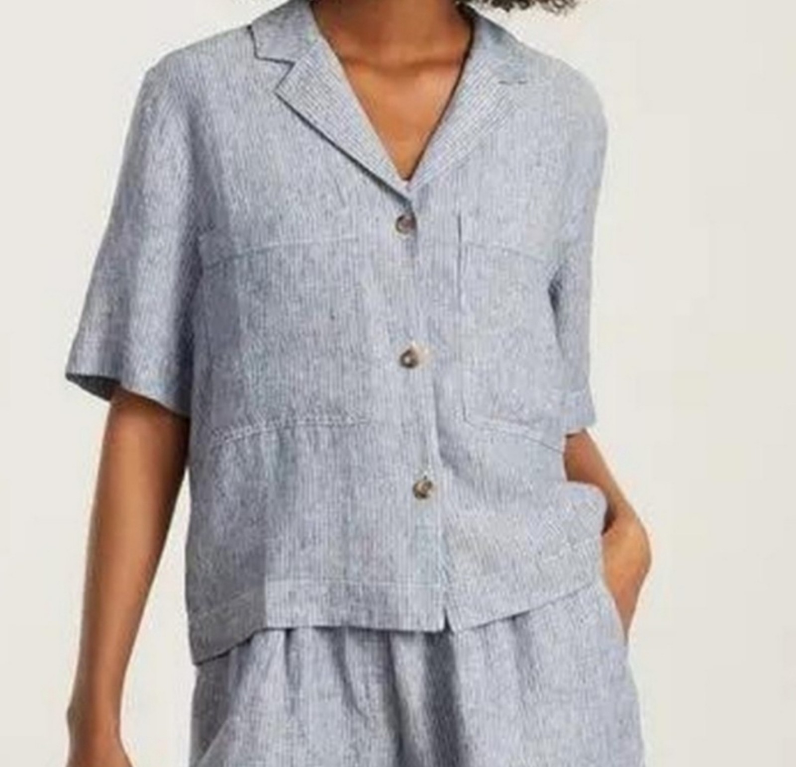 Everlane XS workwear linen button front shirt XS