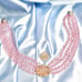 Nolan Miller Rhinestone around PinkAcrylic Center on 4 Stand Pink Crystal Choker