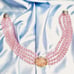 Nolan Miller Rhinestone around PinkAcrylic Center on 4 Stand Pink Crystal Choker