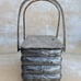 Vintage Pearlescent Ribbed Lucite Resin Plastic Box Bag Purse