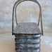 Vintage Pearlescent Ribbed Lucite Resin Plastic Box Bag Purse