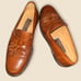 Johnston Murphy - Men's Brown Leather Drrss Slip On Loafers with Tassels. Size