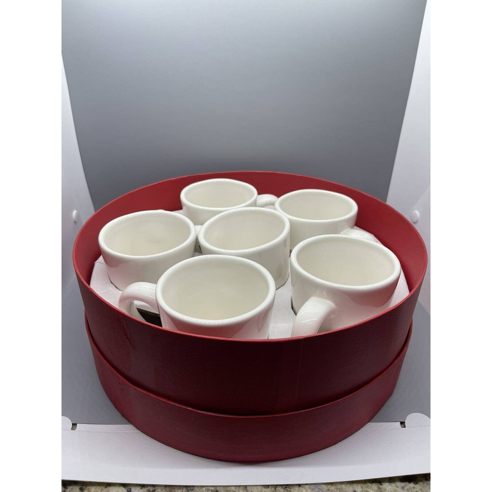 Williams Sonoma Christmas Holiday Hot Drinks Theme 10oz Coffee Tea Mugs Set Of 6