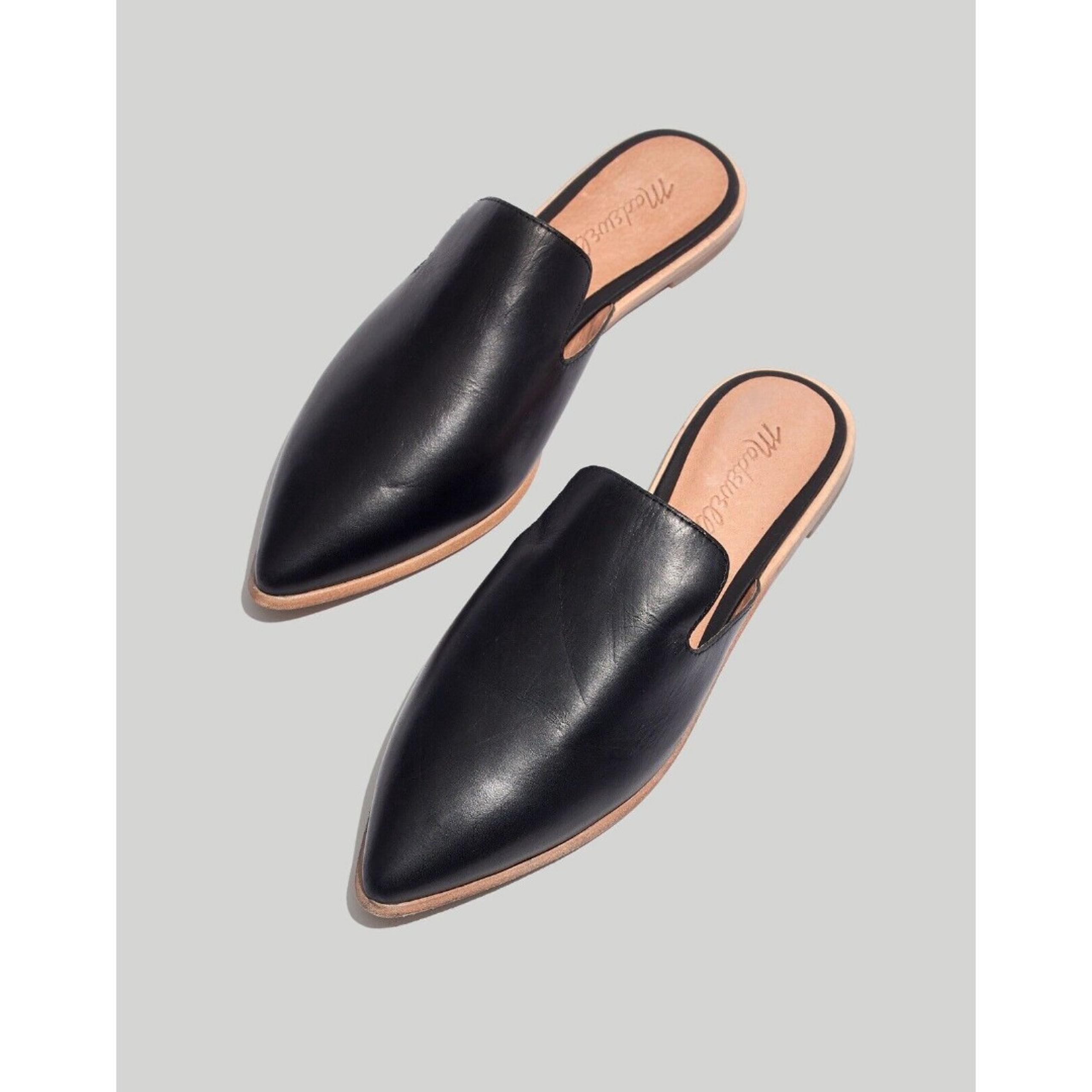 Madewell Size 10 The Gemma Mule in Leather G8388 Slide On Flats Black Women's