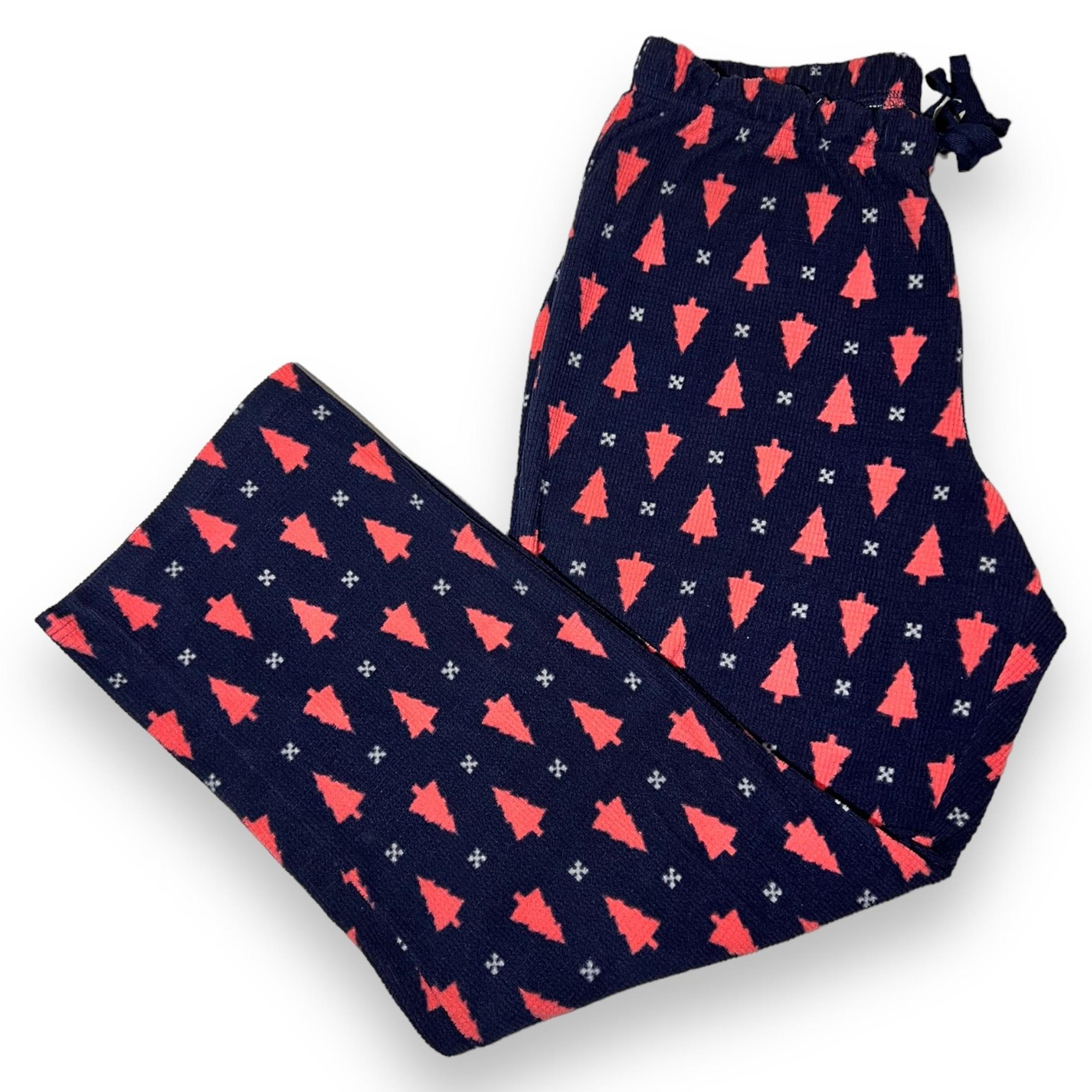 Sonoma Women’s Waffle Fleece Christmas Pajamas Navy/Pink Size Large
