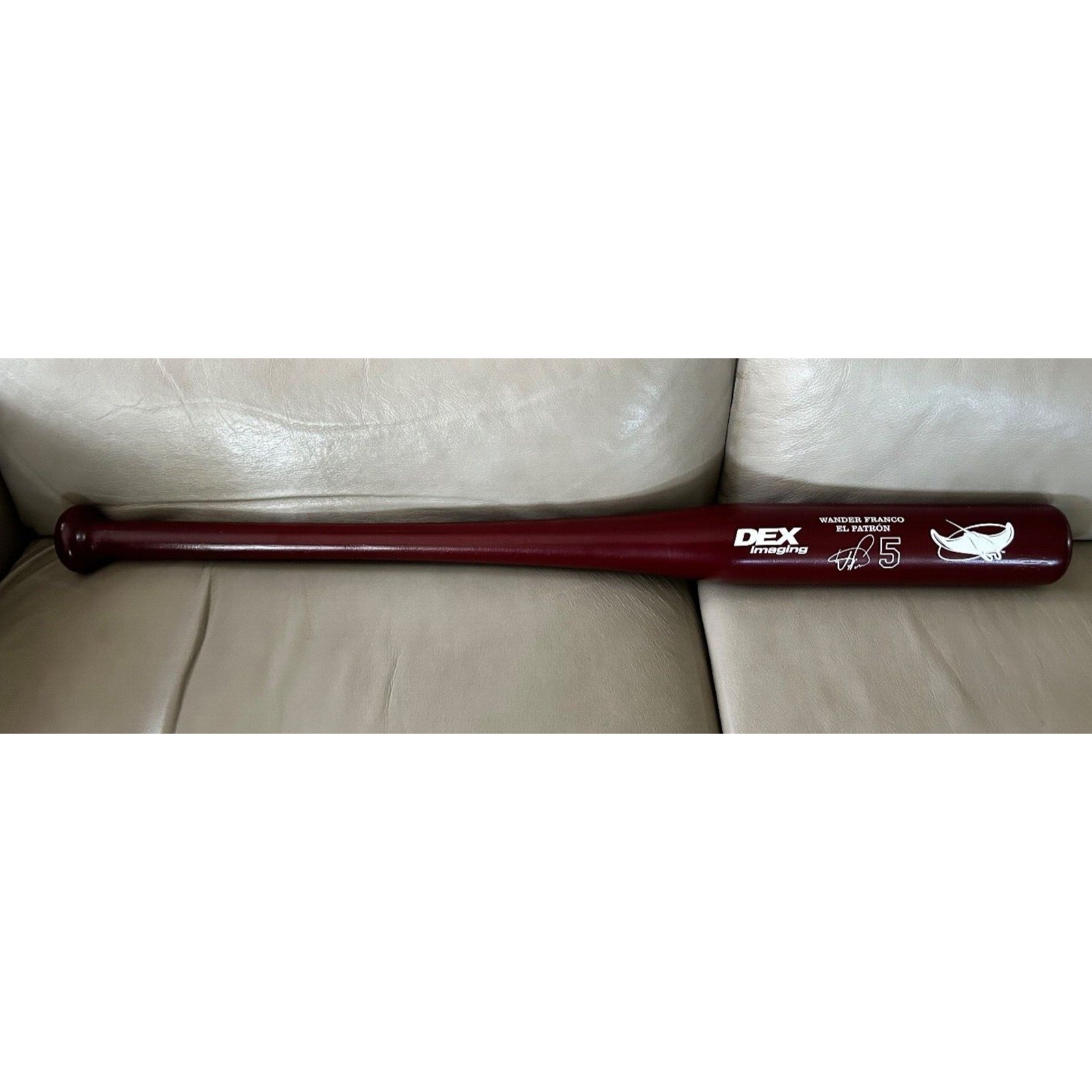 Wander Franco Faux Signed 5 El Patron Full-Size Bat Tampa Bay Rays MLB Wood 31