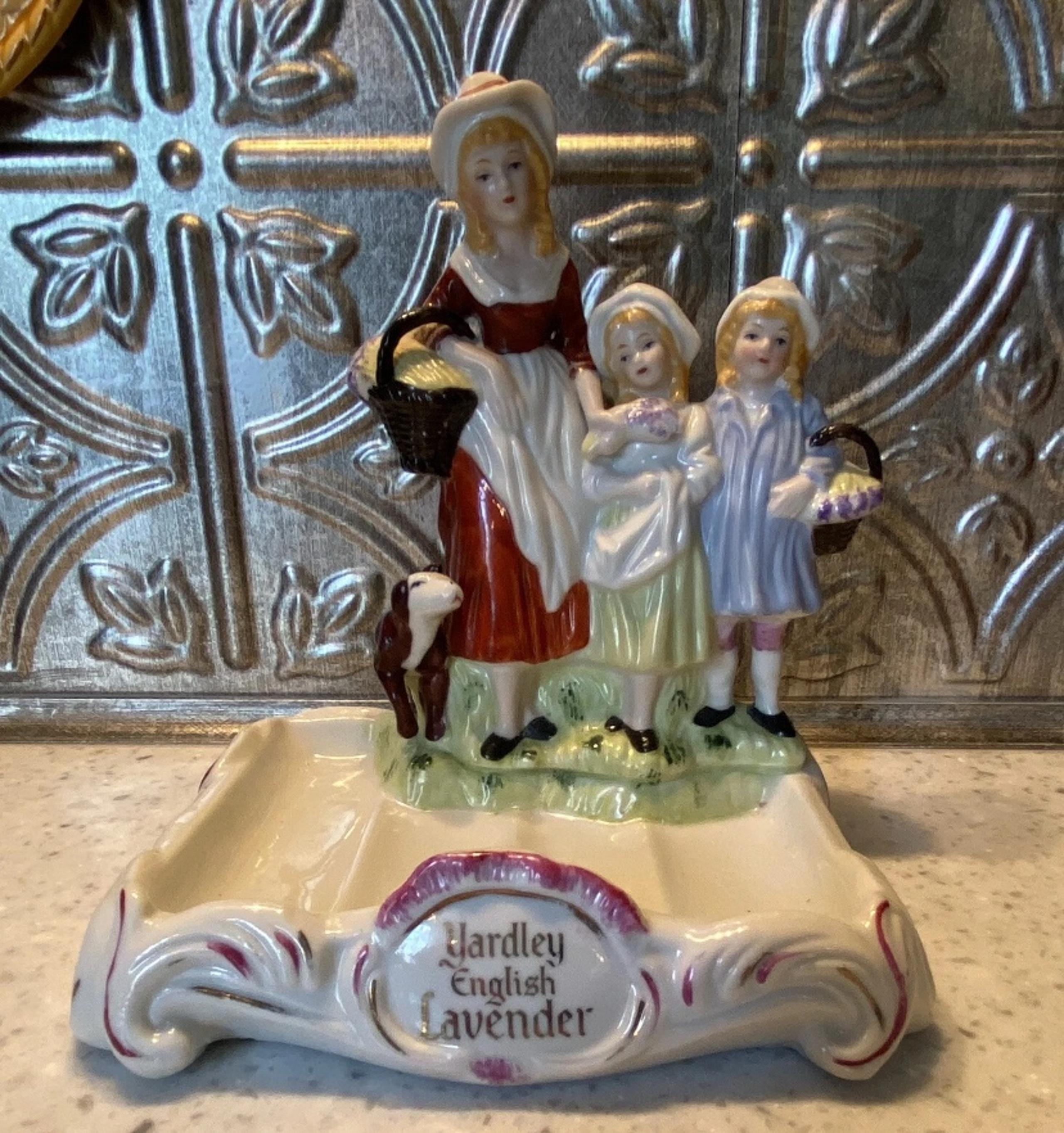 Vintage Ceramic Yardley English Lavender Soap Dish - Unique Advertising Piece