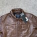 Harley-Davidson Leather Jacket Men's Large Portage Buffalo Hide Brown Biker NWT