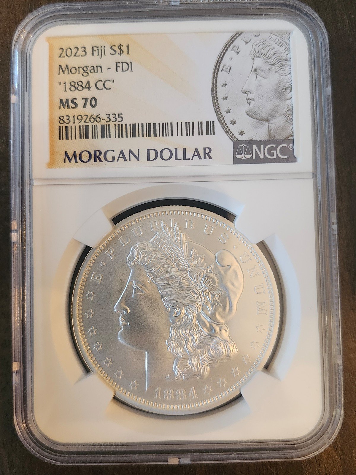 1884 Morgan silver dollar Fiji! Free shipping!