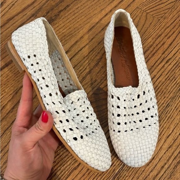 For Love & Lemons | White Woven Loafers Sz 8