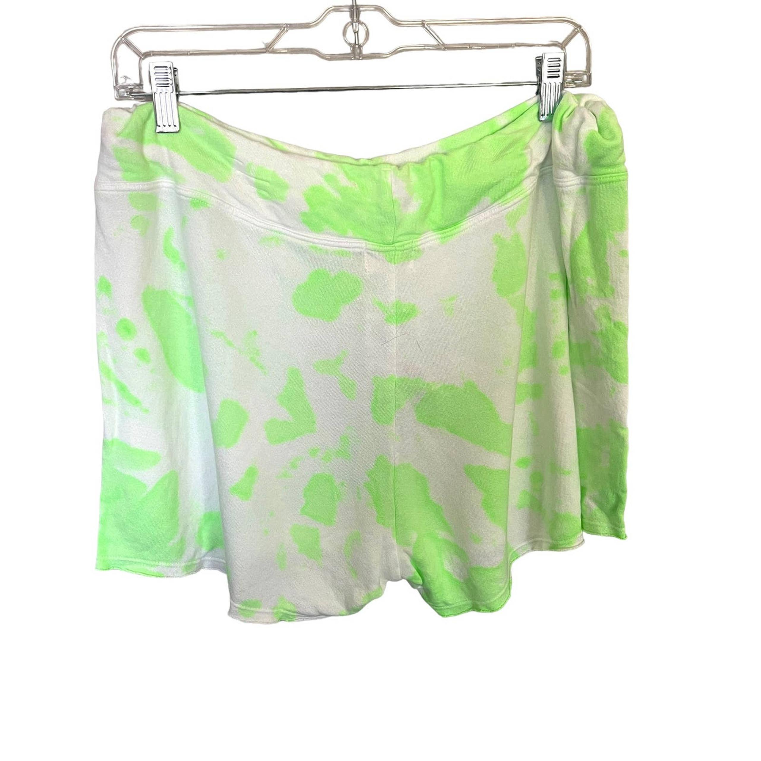 Sundry Shorts Womens Size 4 Lime White Pull On Drawstring Sweat