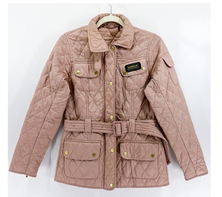 Barbour International Pink Quilted shops Lightweight Jacket