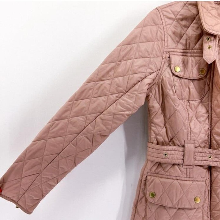 Barbour International Pink Quilted shops Lightweight Jacket