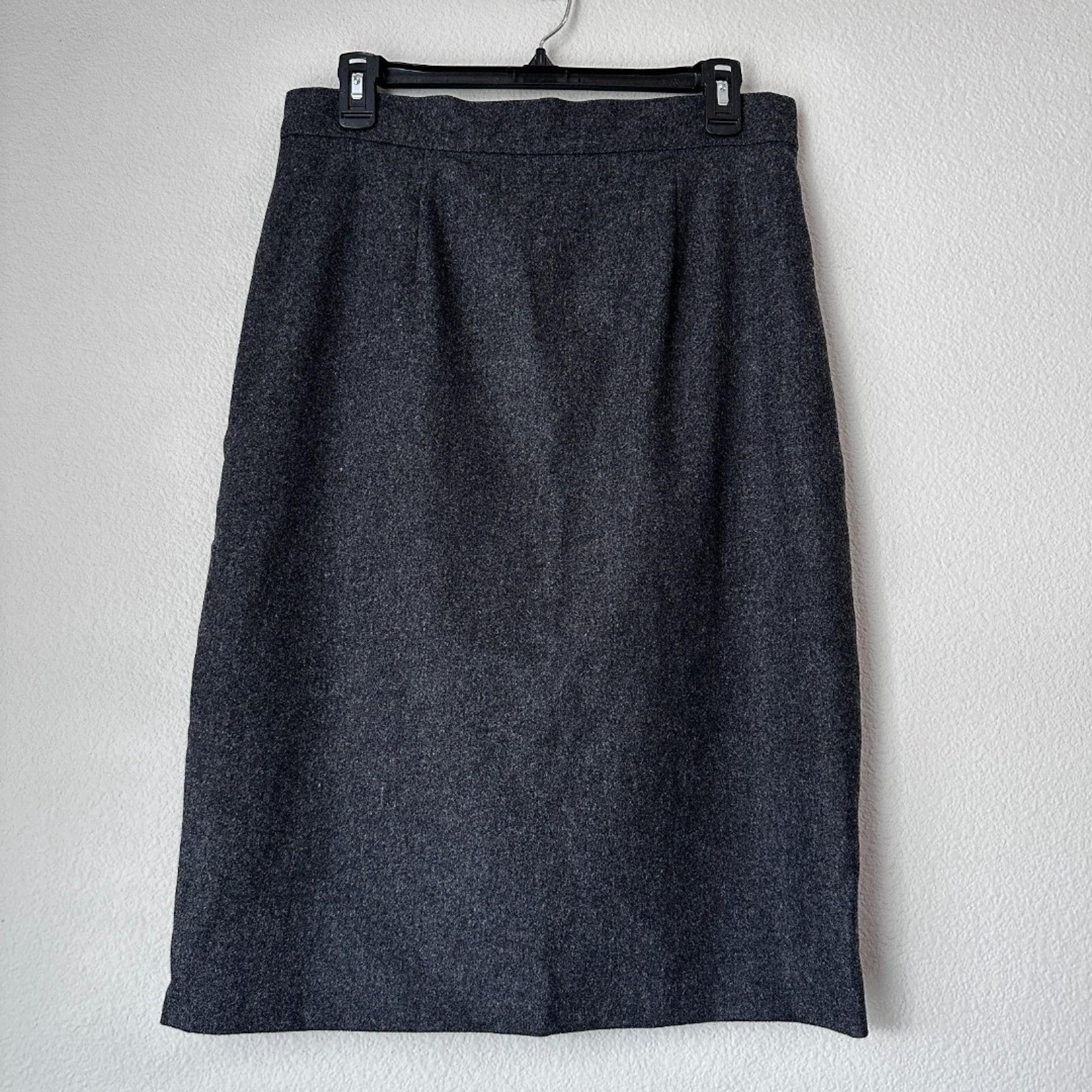 VIntage Gianfranco Ferre Women's Pencil Skirt 100% Wool Gray Workwear Size 14