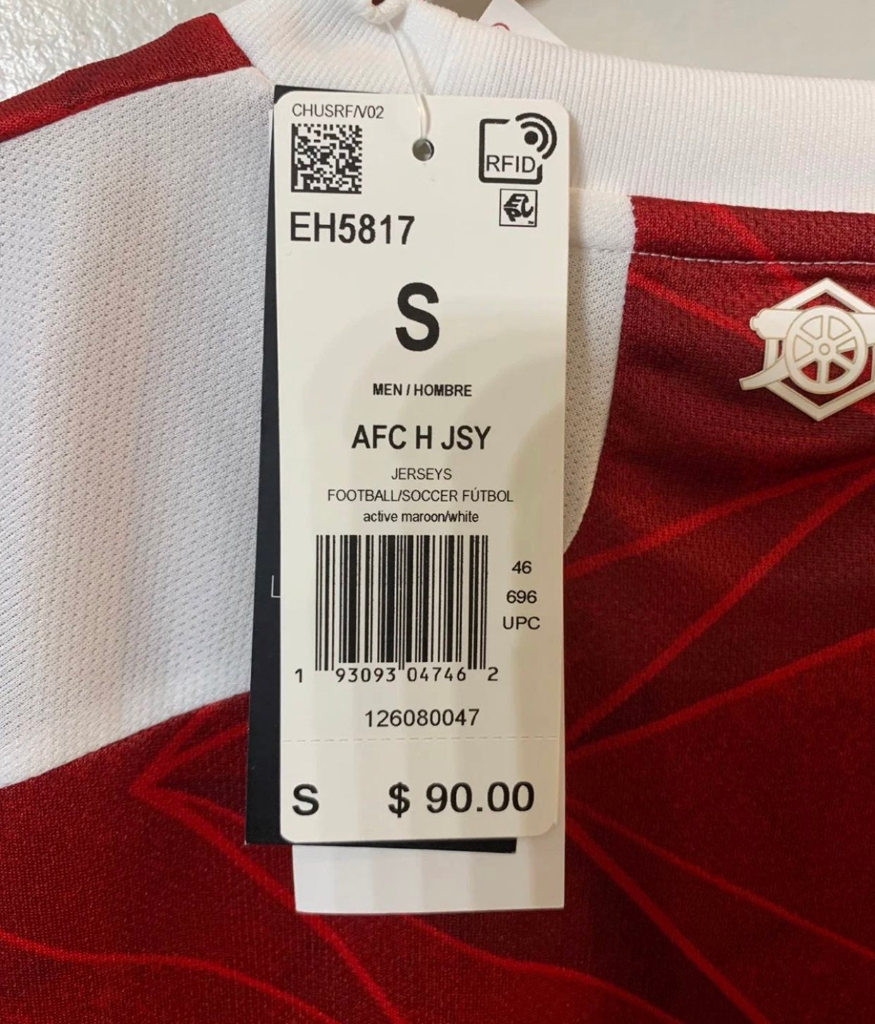 Adidas Arsenal Home 20-21 Red White shops Soccer Jersey Size S Men’s Only