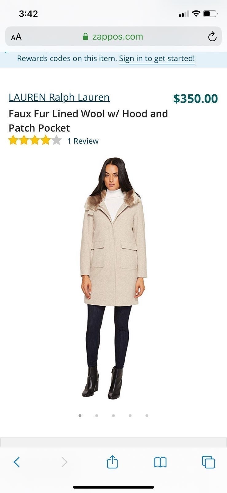 Ralph Lauren wool coat w/hood