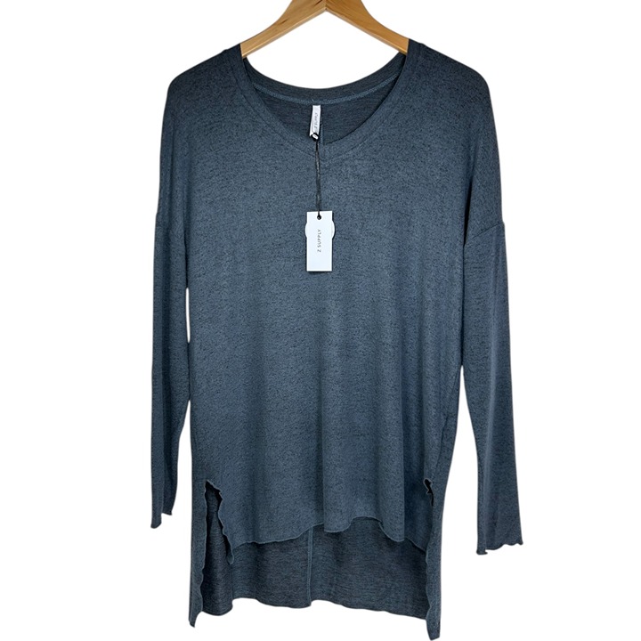 Z Supply Sweater Tunic Top Women XS Relaxed Fit Pullover Marled Knit Minimalist