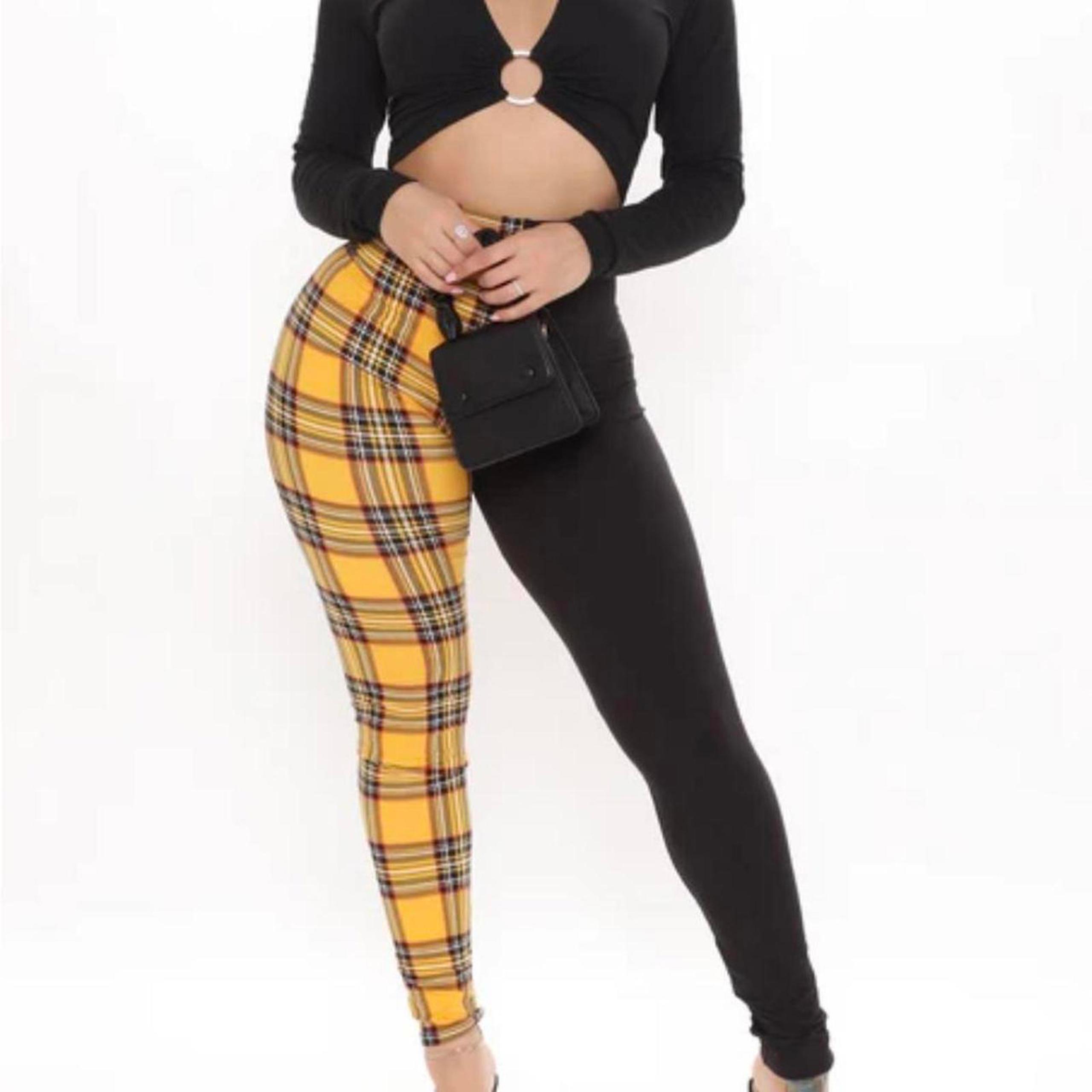 Fashion Nova Women's Yellow and Black Legging
